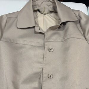 London Fog Cream Single-Breasted Trench Coat